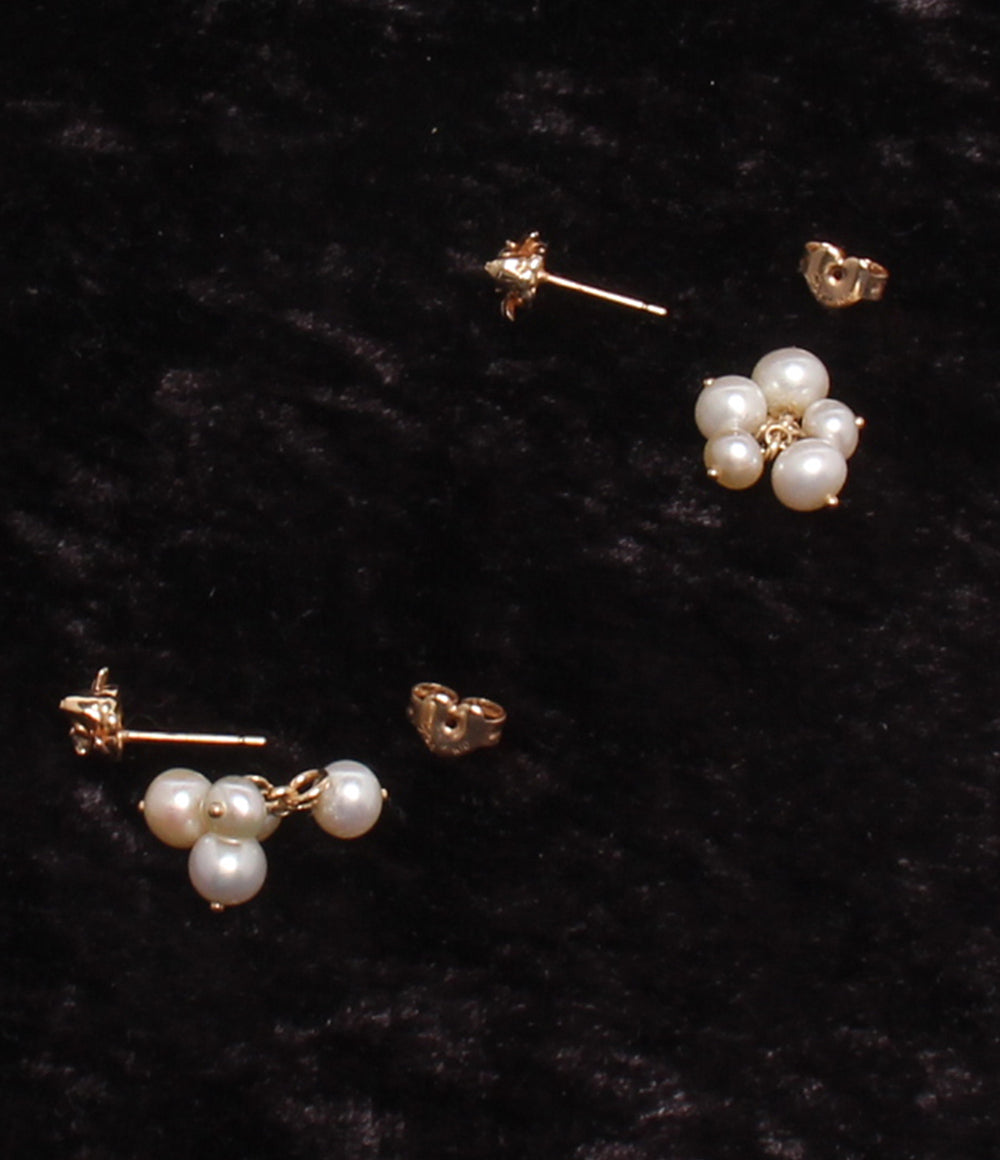 STAR JEWELRY ピアス K10 パール ホワイトトパーズ 羊モチーフ レディース スタージュエリー