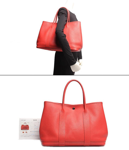 エルメス レザートートバッグ T刻印 シルバー金具 ガーデンパーティPM ネゴンダ ルージュトマト レディース HERMES