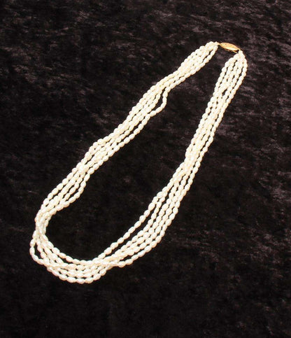 美品 5連ネックレス 淡水パール レディース