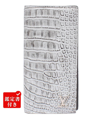 LOUIS VUITTON 二つ折り長財布  エキゾチックレザー クロコダイル ポルトフォイユ・ブラザ N83683 メンズ ルイ・ヴィトン