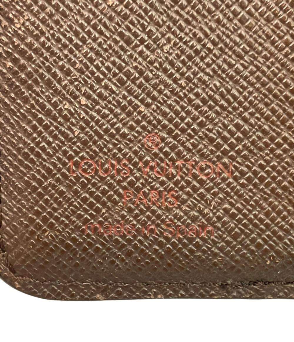 LOUIS VUITTON 二つ折り財布 コンパクト ジップ ダミエ エベヌ N61668
