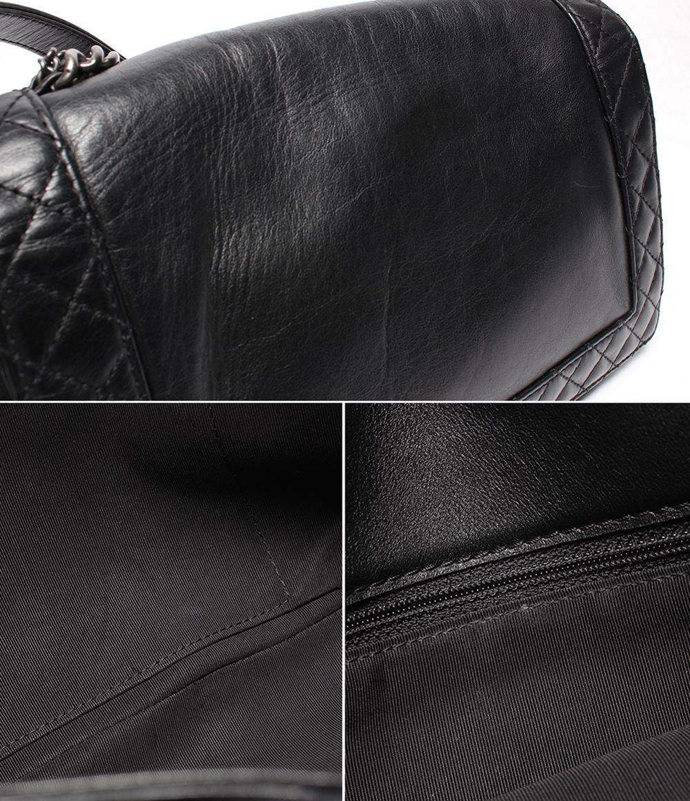 CHANEL チェーンショルダーバッグ ボーイシャネル28 チェーン ディティール ガンメタリック マトラッセ ラムスキン レディース シャネル