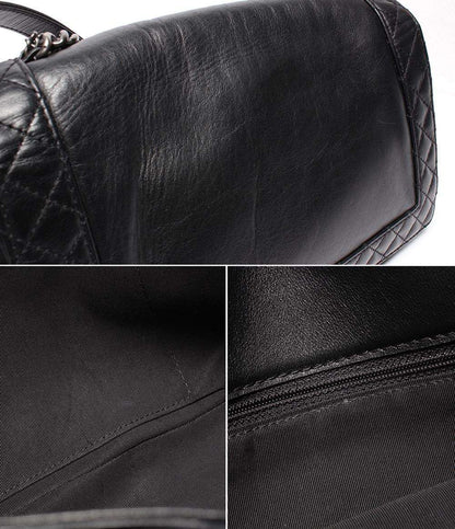 CHANEL チェーンショルダーバッグ ボーイシャネル28 チェーン ディティール ガンメタリック マトラッセ ラムスキン レディース シャネル