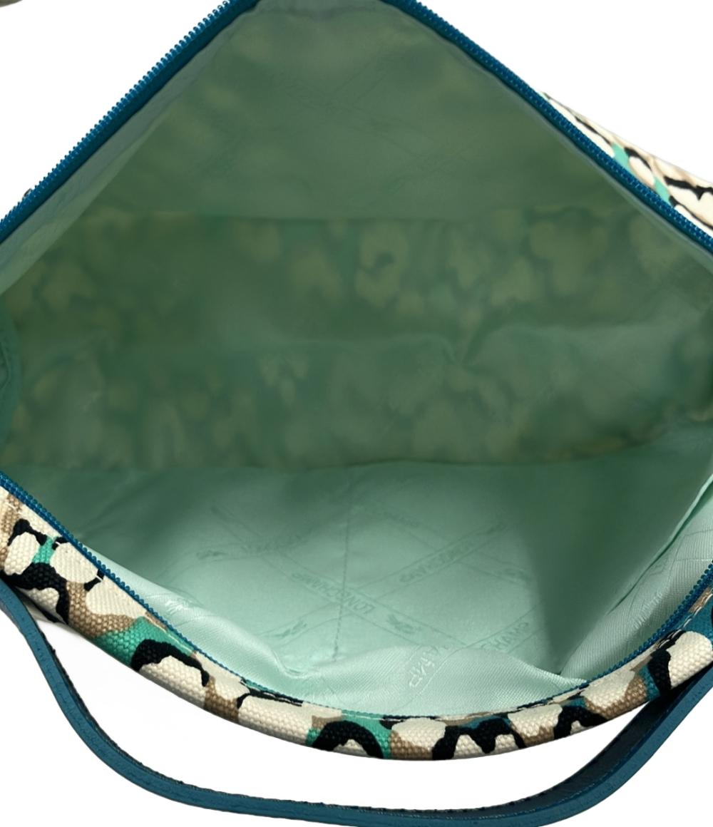 Longchamp ロンシャン レオパード柄 ショルダーバッグ ナイロンキャンバス レディース [中古] LONGCHAMP - Longchamp ロンシャン レオパード柄 ショルダーバッグ