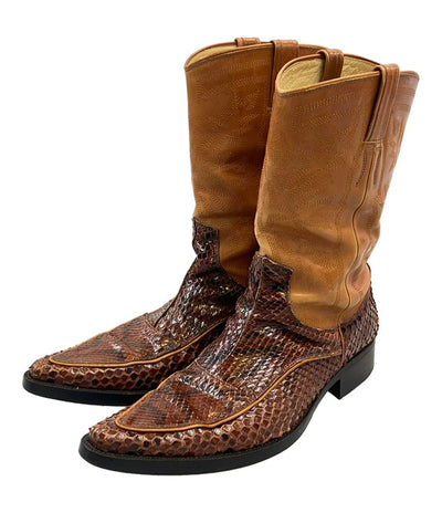 DOLCE&GABBANA ウエスタンブーツ パイソンレザー メンズ SIZE 7 25.0 ドルチェアンドガッバーナ