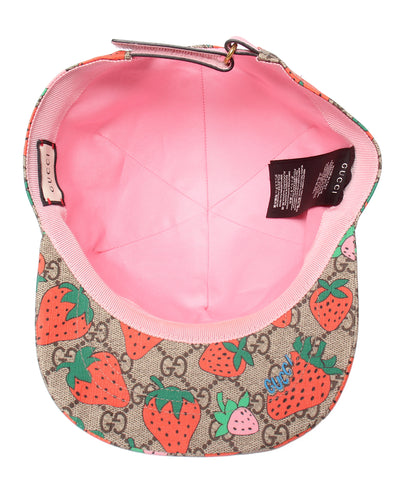 GUCCI キャップ ストロベリー マジックテープ式 GGスプリーム 517074 584412 レディース グッチ