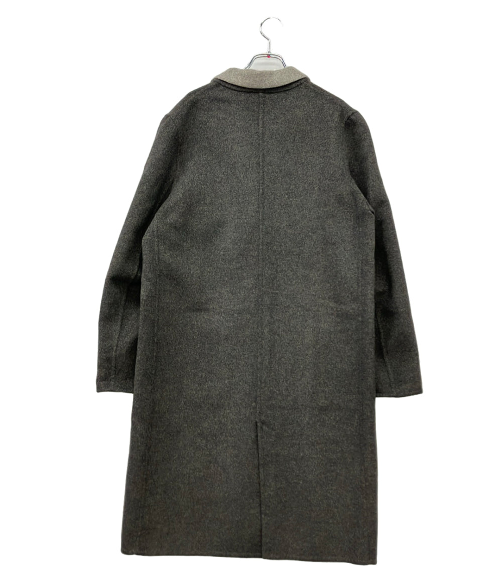 LACOSTE ロングコート ダブルニット ウール チャコールグレー レディース SIZE 40 (XL) ラコステ