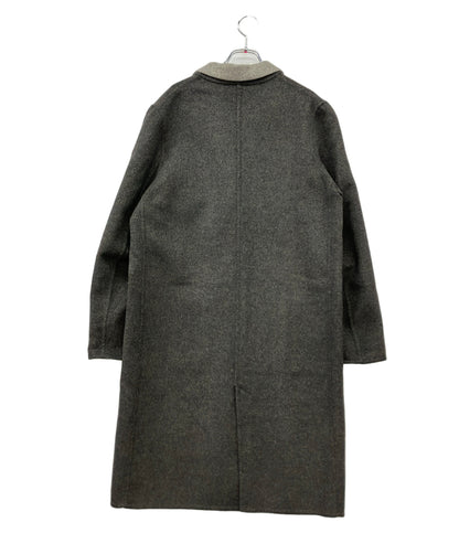 LACOSTE ロングコート ダブルニット ウール チャコールグレー レディース SIZE 40 (XL) ラコステ