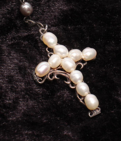 K.T ネックレス 淡水パール クロスモチーフ レディース