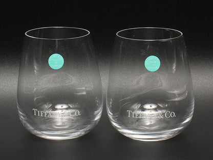美品 TIFFANY&Co. グラス タンブラー 2点セット ペア TCO ティファニー