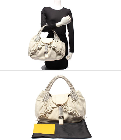 FENDI ハンドバッグ ホワイトレザー スパイ レディース フェンディ