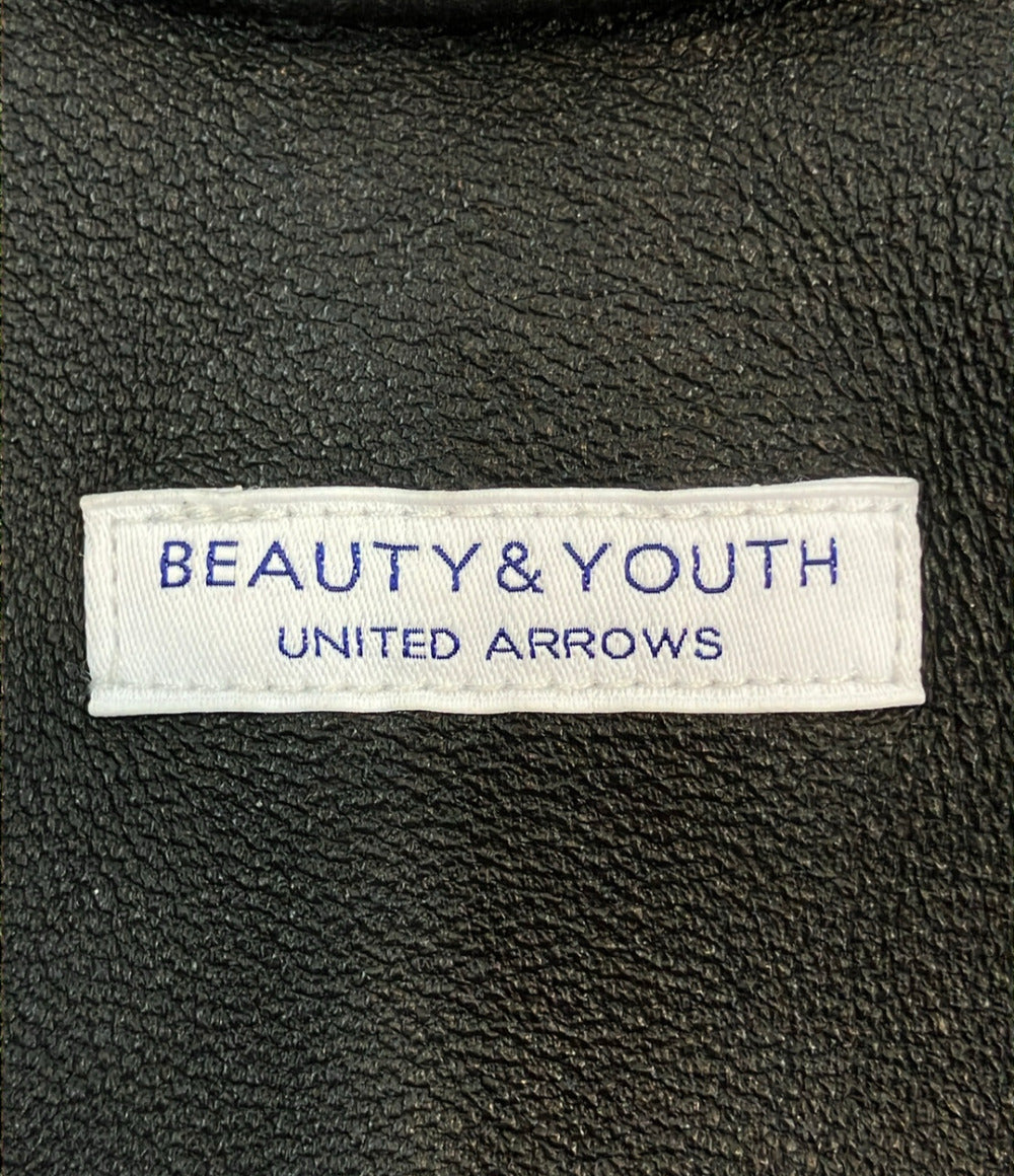 美品 BEAUTY&YOUTH UNITED ARROWS シングルライダース レザージャケット メンズ SIZE S ビューティー＆ユース ユナイテッドアローズ