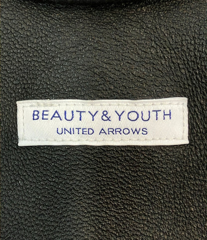 美品 BEAUTY&YOUTH UNITED ARROWS シングルライダース レザージャケット メンズ SIZE S ビューティー＆ユース ユナイテッドアローズ