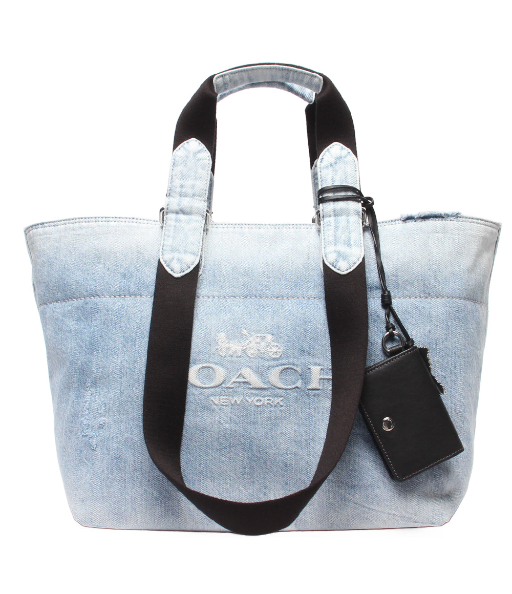 美品 COACH 2WAYトートバッグ ショルダーバッグ 肩掛け スモール ツアー トート バッグ ラブド デニム チャーム レディース メンズ コーチ
