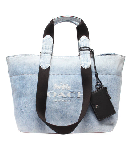 美品 COACH 2WAYトートバッグ ショルダーバッグ 肩掛け スモール ツアー トート バッグ ラブド デニム チャーム レディース メンズ コーチ