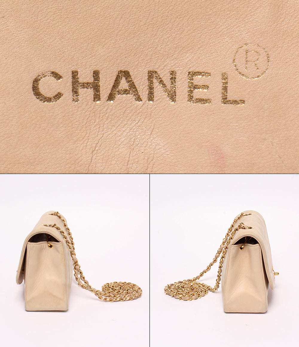 CHANEL チェーンショルダーバッグ 肩掛け 斜め掛け シングルチェーン シングルフラップ ゴールド金具 4番台 マトラッセ レディース シャネル