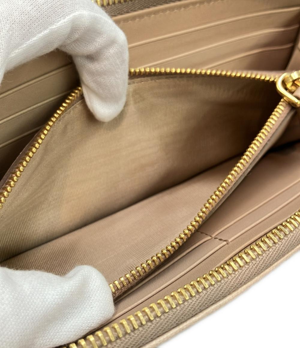 プラダ　長財布　Ｌ字ファスナー　ゴールドロゴ　本革　希少カラー　美品 PRADA L字ファスナー長財布 レディース プラダ – Rehello by BOOKOFF