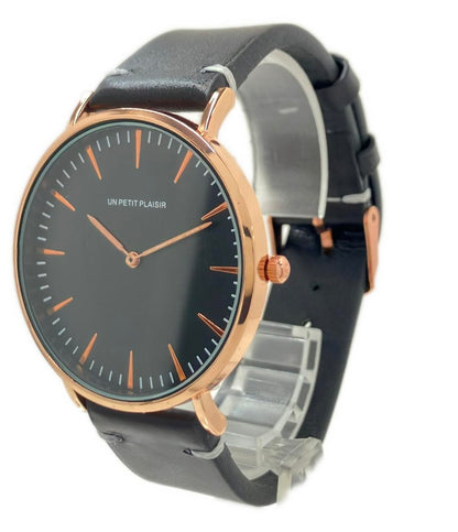 腕時計 クオーツ ブラック メンズ UN PETIT PLAISIR