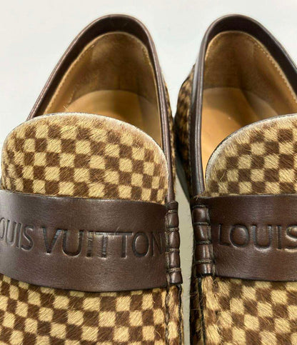 ルイ・ヴィトン ハラコ ローファー ダミエ柄 メンズ SIZE 6 1/2 (S) LOUIS VUITTON