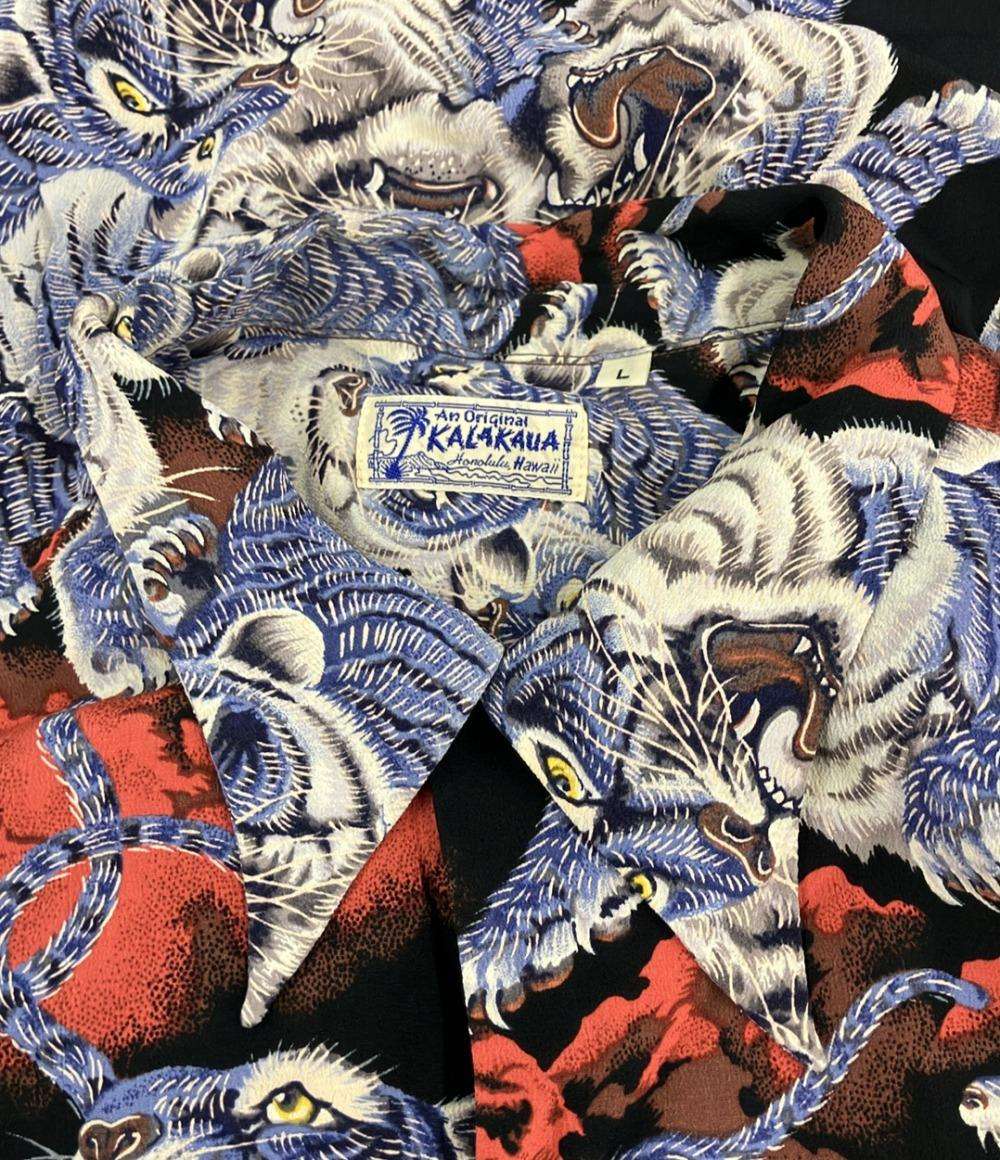 カラカウア×サンサーフ 百虎 アロハシャツ メンズ SIZE L KALAKAUA