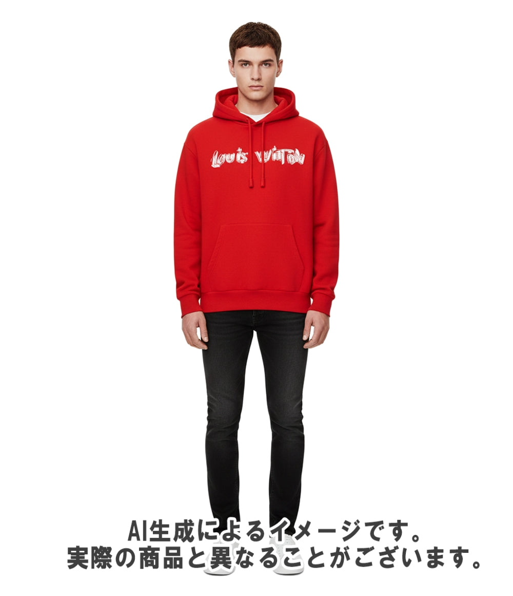 美品 LOUIS VUITTON 長袖パーカー LVロゴプリント スウェット 24ss RM241MQ IHN HQY47W メンズ SIZE L ルイ・ヴィトン