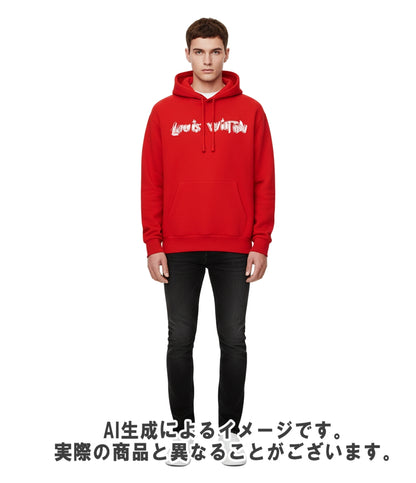 美品 LOUIS VUITTON 長袖パーカー LVロゴプリント スウェット 24ss RM241MQ IHN HQY47W メンズ SIZE L ルイ・ヴィトン