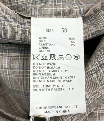 美品 TOMORROWLAND テーラードジャケット チェック メンズ SIZE 50 (XL) トゥモローランド