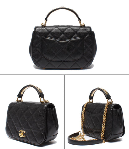CHANEL チェーンショルダーバッグ 肩掛け 斜め掛け 24番台 キャビアスキン マトラッセ A91903 レディース シャネル