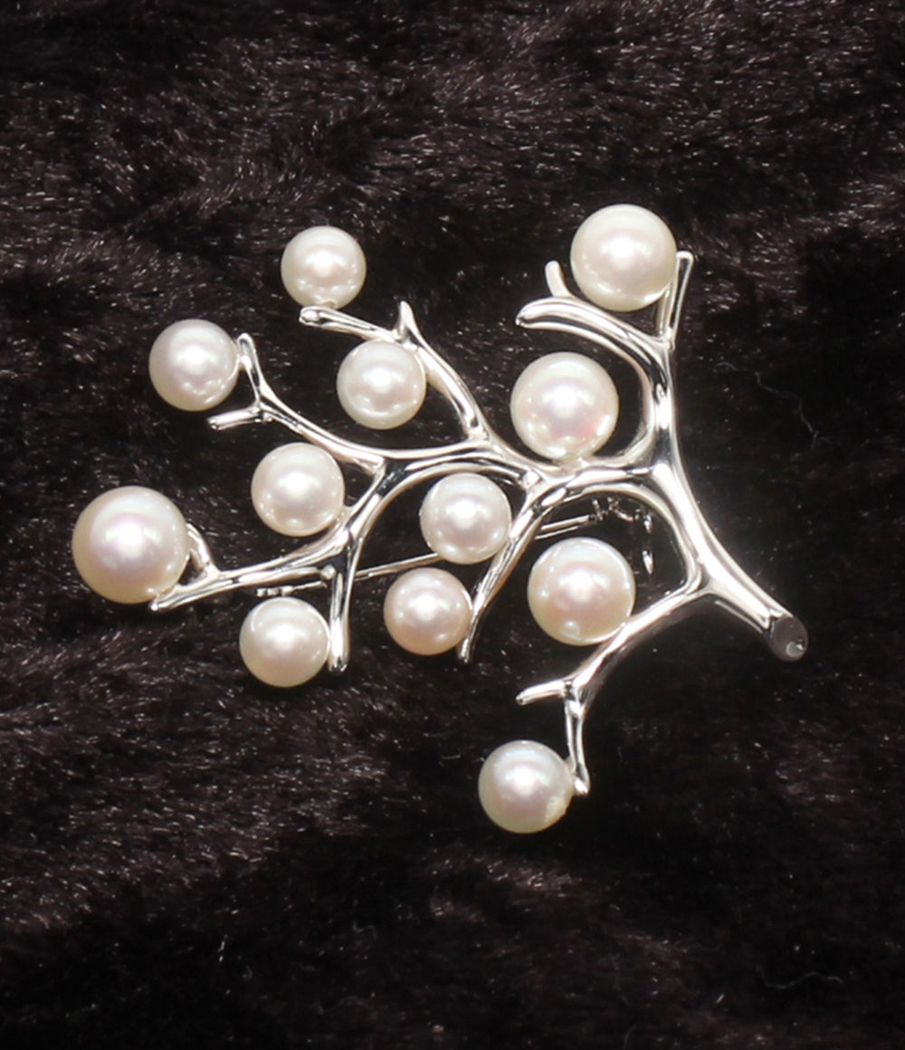 MIKIMOTO ブローチ SV 幸福の木 Kofuku no ki パール レディース ミキモト