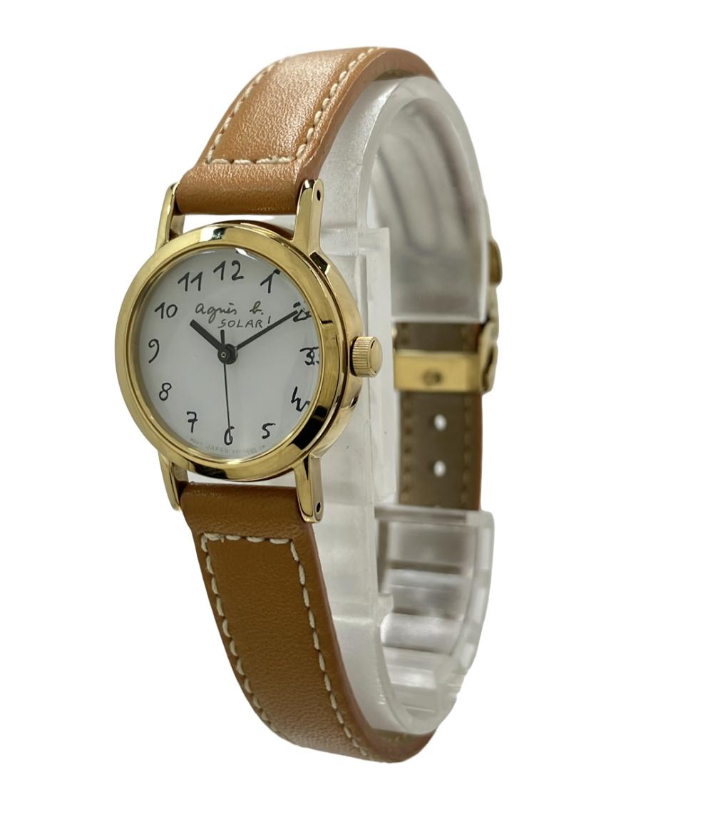 agnes b. 腕時計 ソーラー ホワイト V117-0AT0 レディース アニエスベー