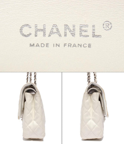 CHANEL ショルダーバッグ 肩掛け ダブルフラップ ダブルチェーン シルバー金具 キャビアスキン マトラッセ25 レディース シャネル