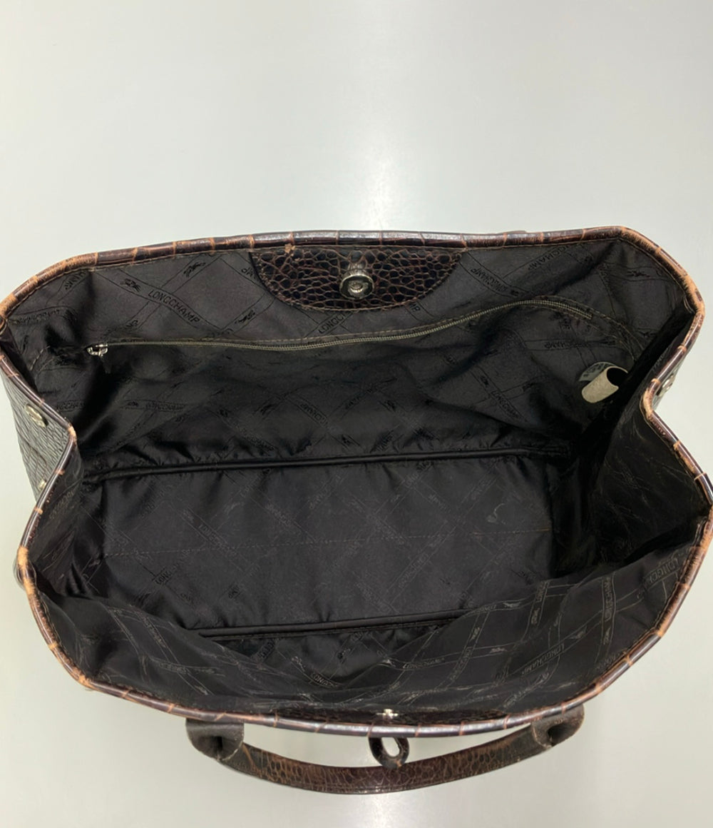 Longchamp トートバッグ クロコ型押し レザー レディース ロンシャン