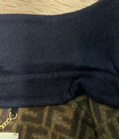 FENDI メルトン ダブルブレストコート ズッカ柄 FF9011 A5HD レディース SIZE 36 (XS) フェンディ