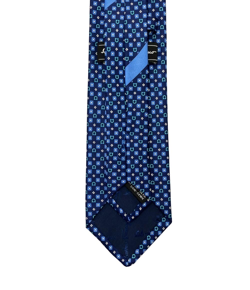 美品 Salvatore Ferragamo ネクタイ シルク100% ガンチーニ メンズ サルヴァトーレフェラガモ