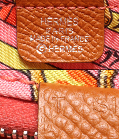 HERMES ラウンドファスナー長財布 T刻印 シルバー金具 アザップロング シルクイン レディース エルメス
