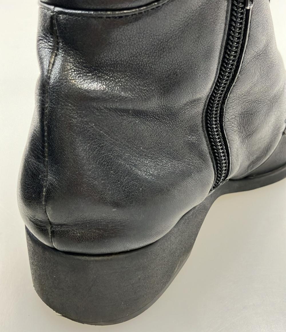 【美品】REGAL リーガル ショートブーツ サイドジップ レザー 黒 22.5 REGAL（リーガル） R.（アールドット） byリーガル レディース