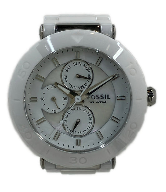 美品 FOSSIL 腕時計 クオーツ シェル CE1000 レディース フォッシル
