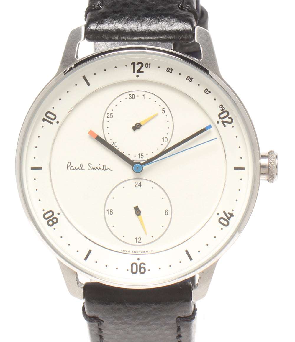 美品 Paul Smith 腕時計 チャーチストリート クオーツ ホワイト 6223-T024041 メンズ ポール・スミス