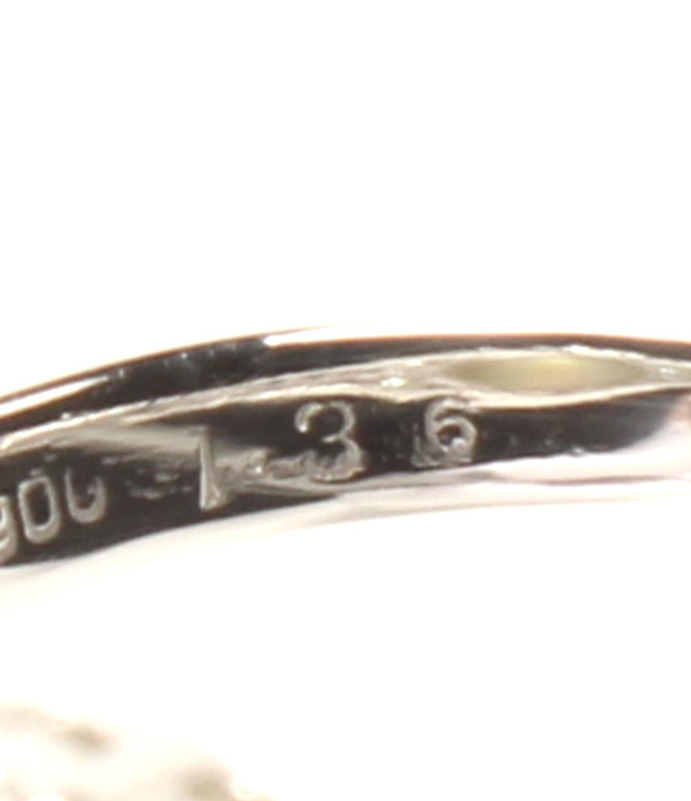 美品 リング 指輪 Pt900 クリソベリルキャッツアイ1.36ct ダイヤ0.62ct レディース SIZE 3号