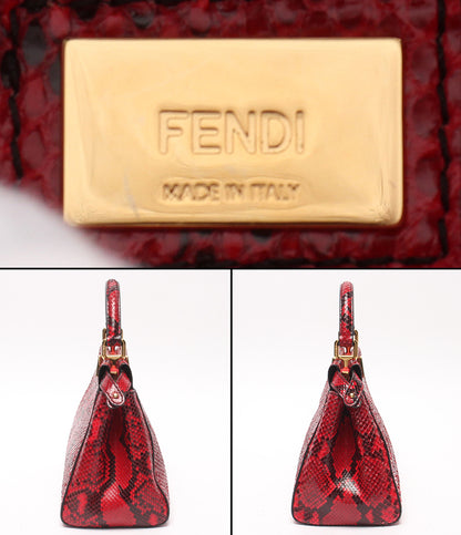 FENDI 2WAYハンドバッグ ショルダーバッグ 斜め掛け 肩掛け パイソン ピーカブー ミニ レディース フェンディ