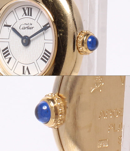 Cartier 腕時計 SV925 マスト コリゼ ヴェルメイユ マスト ドゥ カルティエ クオーツ ホワイト 590002 レディース カルティエ