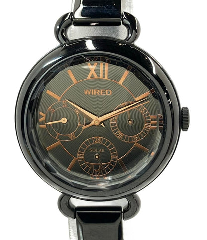 SEIKO 腕時計 WIRED ワイアード ソーラー ブラック V14J-0BN0 メンズ 