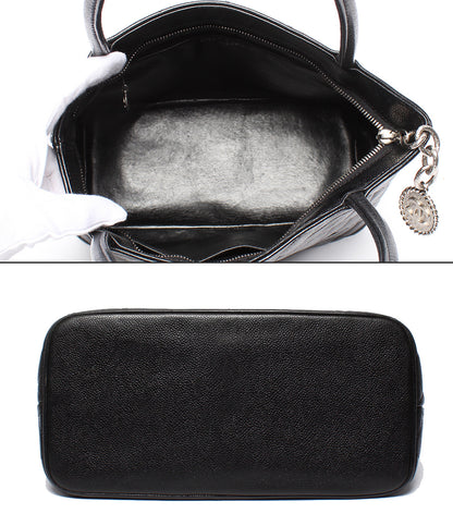 CHANEL トートバッグ ハンドバッグ シルバー金具 6番台 マトラッセ キャビアスキン 復刻 ココマーク A01804 レディース シャネル