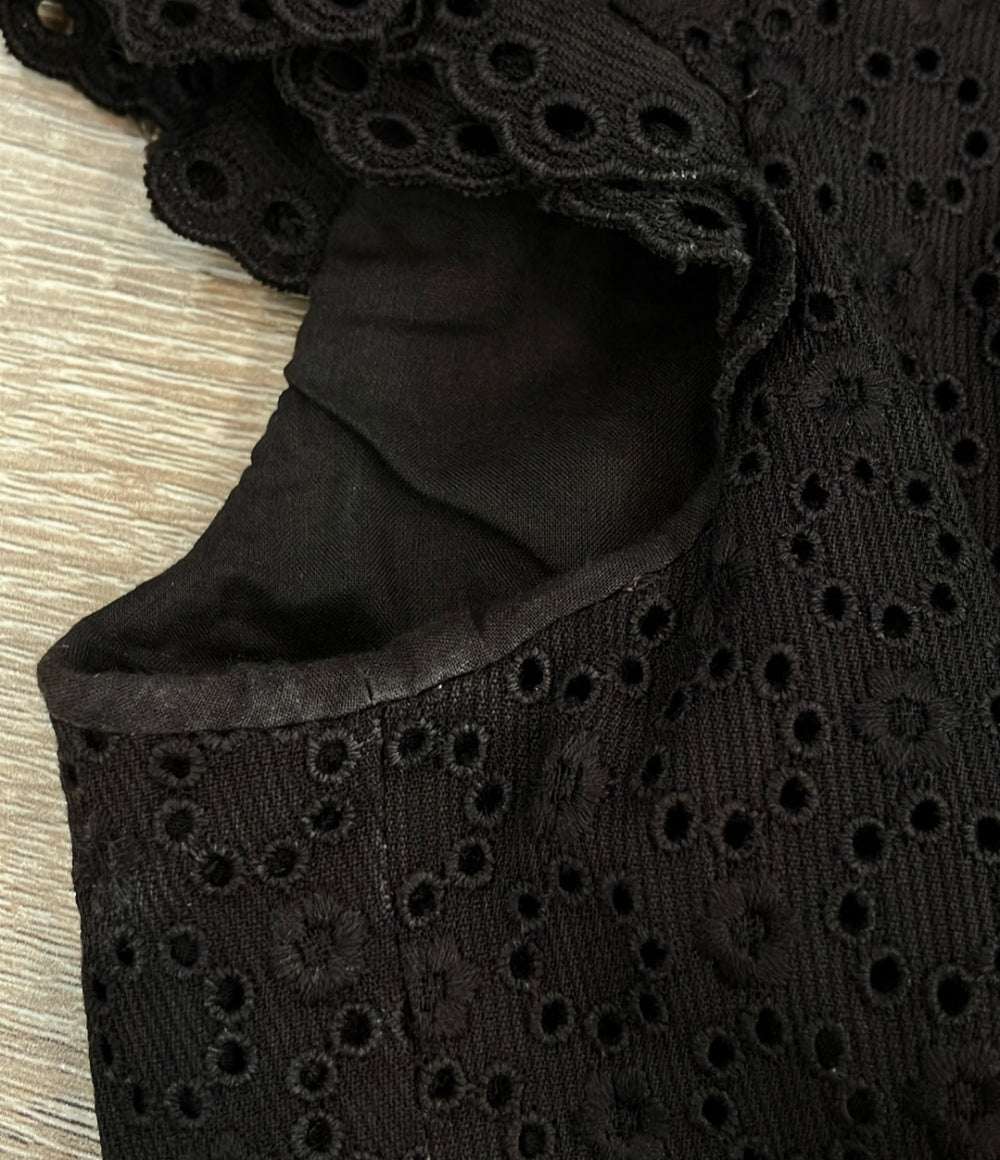 訳あり LOUIS VUITTON スタンドカラー半袖ブラウス レディース SIZE 36 (S) ルイ・ヴィトン