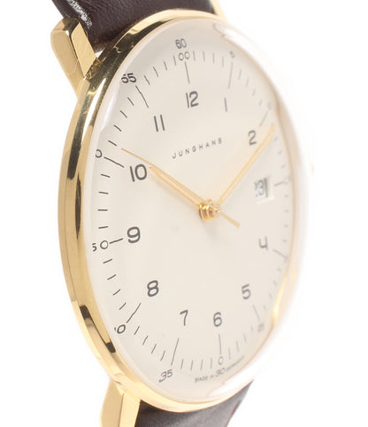 美品 JUNGHANS 腕時計 マックスビル クオーツ 041/7872.02 メンズ ユンハンス