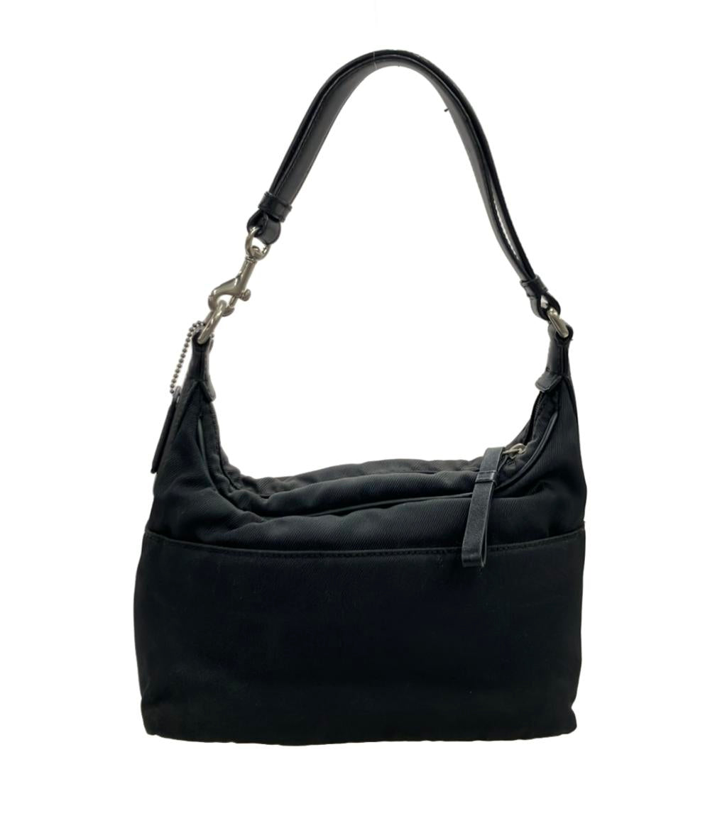 COACH コーチ 肩掛け ホーボー ロゴ ショルダーバッグ ナイロン ブラック【中古】 レディース 中古・古着通販】COACH (コーチ) ショルダーバッグ ブラック｜ブランド