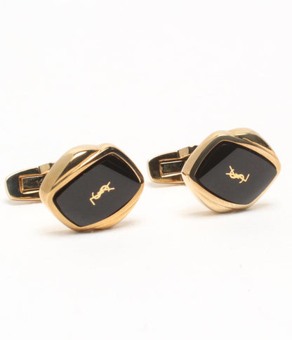 美品 イヴ・サンローラン タイバー タイピン カフス ロゴ 2点セット メンズ YVES SAINT LAURENT