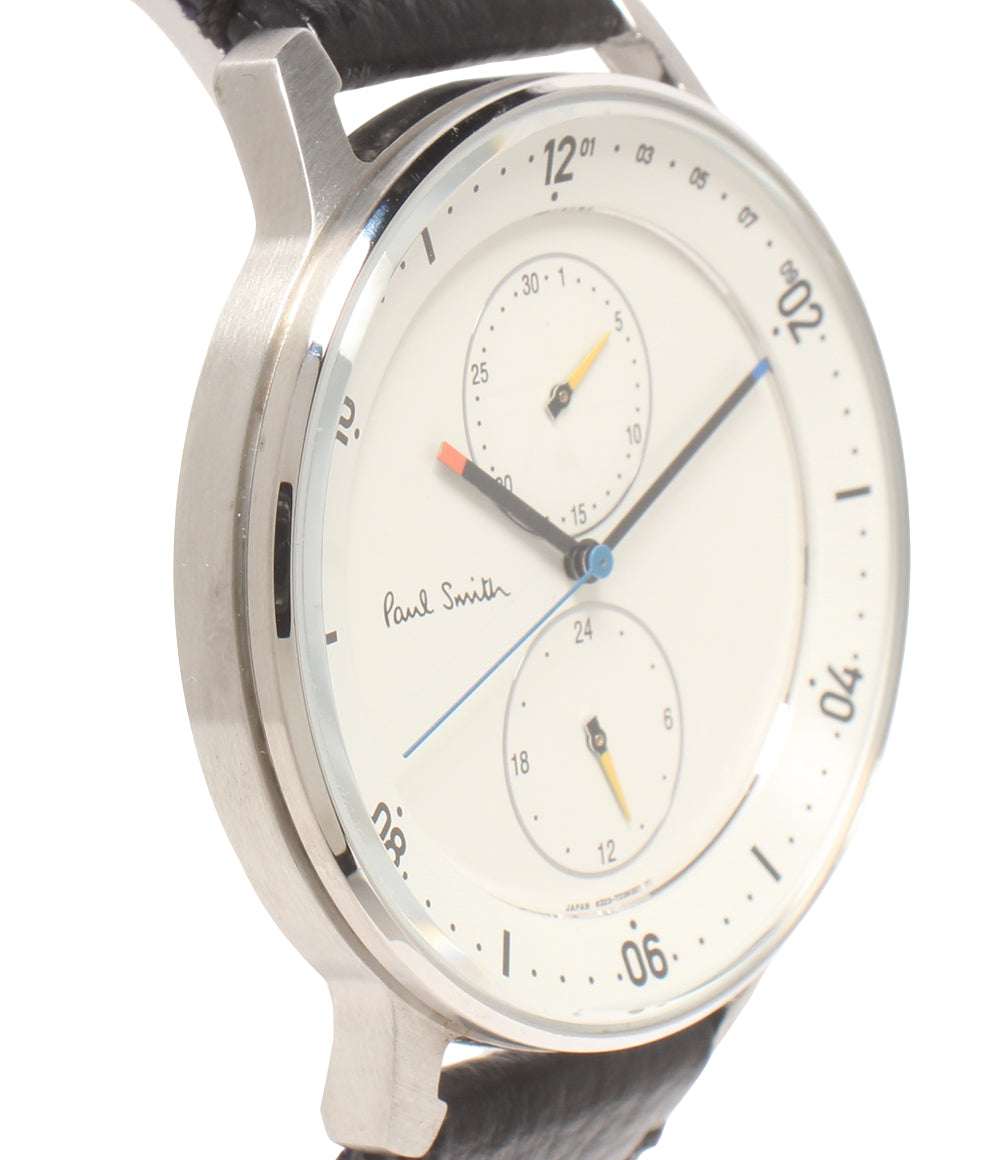 美品 Paul Smith 腕時計 チャーチストリート クオーツ ホワイト 6223-T024041 メンズ ポール・スミス