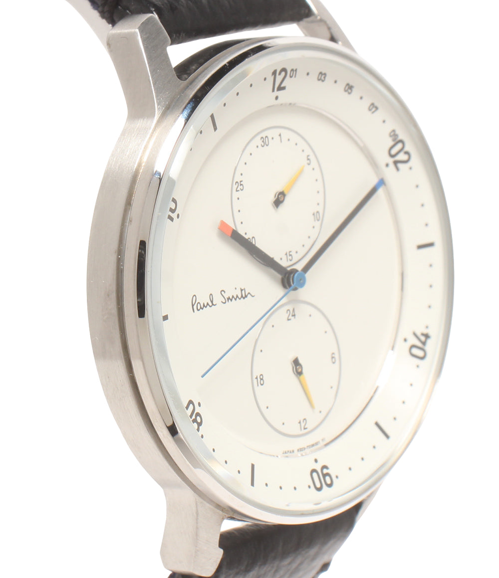 美品 Paul Smith 腕時計 チャーチストリート クオーツ ホワイト 6223-T024041 メンズ ポール・スミス