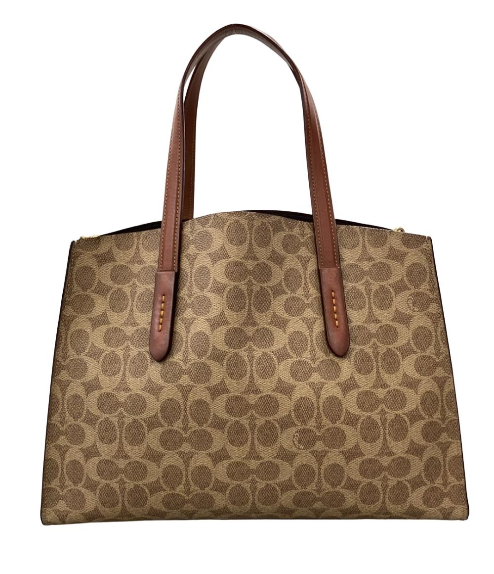 美品 COACH 2WAY ハンドバッグ ショルダーバッグ 斜め掛け チャーリー キャリーオール シグネチャー 31210 レディース コーチ